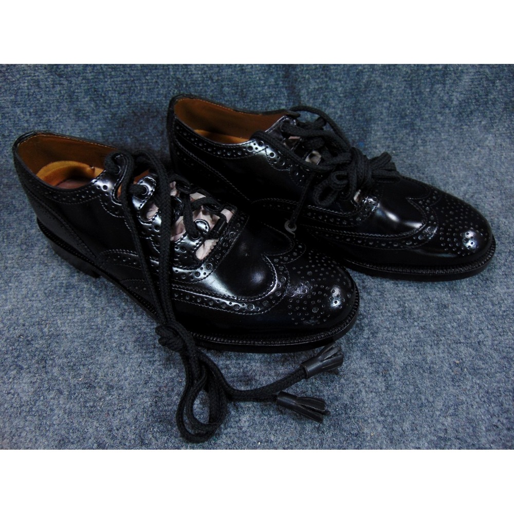 Thistle Shoes Ghillie Brogue Mens‎ 9 Black Leather Tassel Lace Scottish Dress